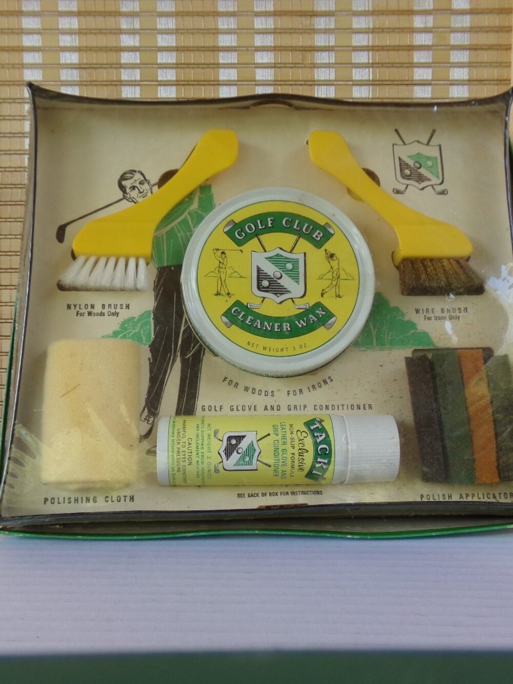 Vintage New Golf Club Cleaning Kit 19th Hole Cleaner Wax Brushes